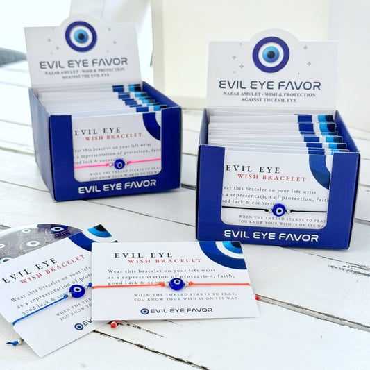 Adjustable Evil Eye Wish Bracelet - 25 with Display Box