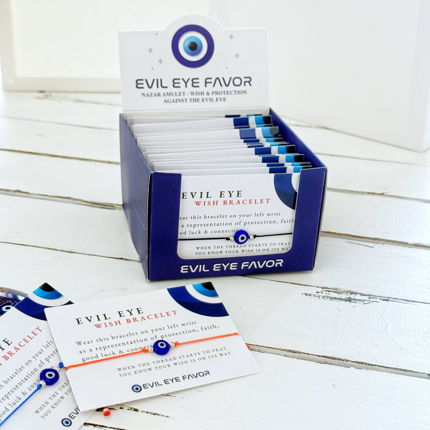 Adjustable Evil Eye Wish Bracelet - 25 with Display Box
