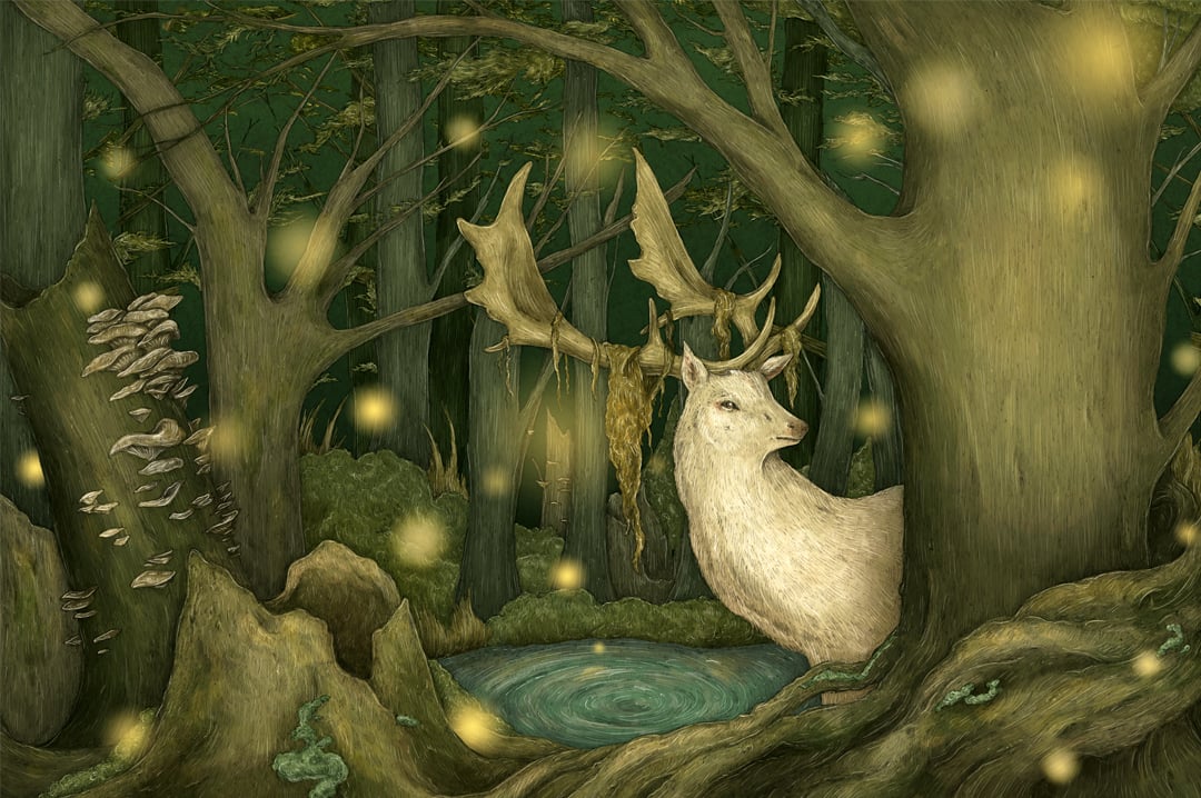 Jessica Roux: White Hart Print